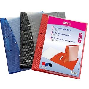 VELOFLEX Raccoglitore ad anelli a diamante, DIN A4, 3 pezzi, altezza di riempimento 20 mm, raccoglitore ad anelli con meccanismo a 2 anelli, blu nero rosso VELOFLEX Raccoglitore ad anelli a diamante, DIN A4, 3 pezzi, altezza di riempimento 20 mm, raccoglitore ad anelli con meccanismo a 2 anelli, blu nero rosso