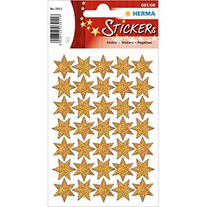 HERMA Adesivo di Natale con stelle glitterate dorate 1 x 35 stick HERMA Adesivo di Natale con stelle glitterate dorate 1 x 35 stick