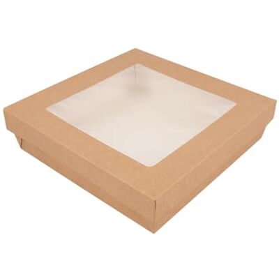Garcia de Pou 25 pezzi Scatolette+coperchi con finestra 'Thepack' 1000 ml 240 g/m2 + Opp 18,5 x 18,5 x 4 cm naturale cartone ondulato Nano-Micro Garcia de Pou 25 pezzi Scatolette+coperchi con finestra 'Thepack' 1000 ml 240 g/m2 + Opp 18,5 x 18,5 x 4 cm naturale cartone ondulato Nano-Micro