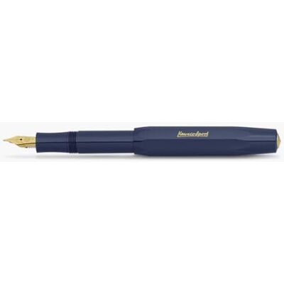 Kaweco Penna stilografica classica Sport Blu marino, pennino fine con clip ottagonale Sport oro Kaweco Penna stilografica classica Sport Blu marino, pennino fine con clip ottagonale Sport oro