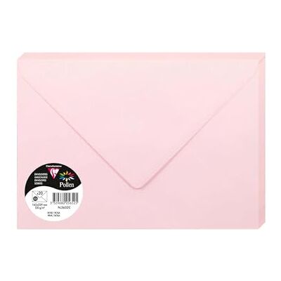Clairefontaine Pacco da 20 Buste gommate Formato C5 16,2x22,9cm 120g/m² Colore rosa -Inviti Eventi e Corrispondenza Gamma Pollen Carta Premium Liscia Clairefontaine Pacco da 20 Buste gommate Formato C5 16,2x22,9cm 120g/m² Colore rosa -Inviti Eventi e Corrispondenza Gamma Pollen Carta Premium Liscia