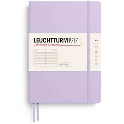 LEUCHTTURM1917 Taccuino Composition B5, Copertina rigida, Lilac, A righe 219 pagine numerate, senza acidi, cucito a filo, tasca a soffietto, 2 segnapagina LEUCHTTURM1917 Taccuino Composition B5, Copertina rigida, Lilac, A righe 219 pagine numerate, senza acidi, cucito a filo, tasca a soffietto, 2 segnapagina