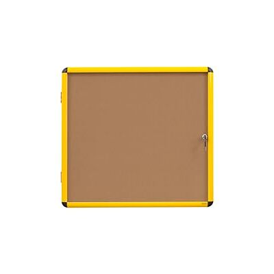 Bi-Office Bachecha In Sughero Utrabrite, Superficie in Sughero, Con Cornice In Aluminio Giallo, 6 x A4, Chiusura a Chiave Bi-Office Bachecha In Sughero Utrabrite, Superficie in Sughero, Con Cornice In Aluminio Giallo, 6 x A4, Chiusura a Chiave