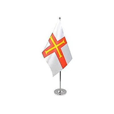 Az Flag Guernsey Bandiera da Tavolo in Satin 22x15cm - Grande Bandiera d'Ufficio Az Flag Guernsey Bandiera da Tavolo in Satin 22x15cm - Grande Bandiera d'Ufficio