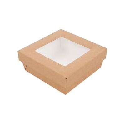 Garcia de Pou 25 pezzi Scatolette+coperchi con finestra 'Thepack' 500 ml 220 G/M2 + Opp 12 x 12 x 5 cm naturale cartone ondulato Nano-Micro Garcia de Pou 25 pezzi Scatolette+coperchi con finestra 'Thepack' 500 ml 220 G/M2 + Opp 12 x 12 x 5 cm naturale cartone ondulato Nano-Micro