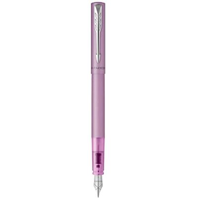 Parker Penna stilografica Vector XL Laccatura lillà metallizzato su ottone Pennino medio con ricarica di inchiostro blu Confezione regalo Parker Penna stilografica Vector XL Laccatura lillà metallizzato su ottone Pennino medio con ricarica di inchiostro blu Confezione regalo