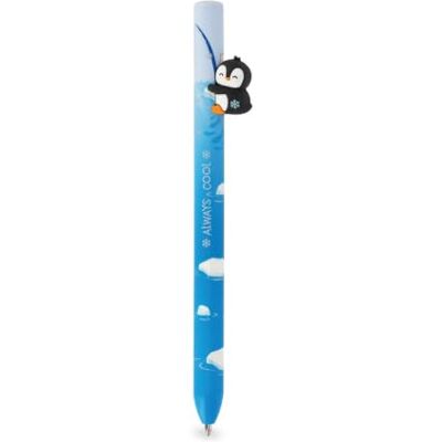 Legami Penguin Always Cool Penna a sfera a scatto con pinguino a scatto, punta da 0,7 mm, penna gel ricaricabile, per ufficio, scuola e studio Legami Penguin Always Cool Penna a sfera a scatto con pinguino a scatto, punta da 0,7 mm, penna gel ricaricabile, per ufficio, scuola e studio