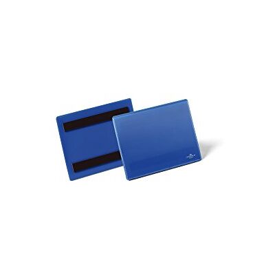 Durable Tasche con Bande Magnetiche, A6 Orizzontale, Confezione da 50 Pezzi, Blu Durable Tasche con Bande Magnetiche, A6 Orizzontale, Confezione da 50 Pezzi, Blu
