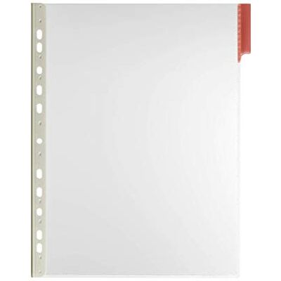 Durable Function Panel A4, pannello espositivo f.to A4 in pellicola rigida trasparente, foratura universale, rosso, confezione da 5 pezzi Durable Function Panel A4, pannello espositivo f.to A4 in pellicola rigida trasparente, foratura universale, rosso, confezione da 5 pezzi