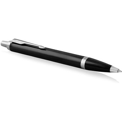 Parker IM Penna a sfera Nero laccato con finiture cromate Punta media inchiostro blu Confezione regalo Parker IM Penna a sfera Nero laccato con finiture cromate Punta media inchiostro blu Confezione regalo
