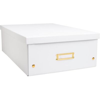 Exacompta Rif. 1 scatola portaoggetti Neo Deco in cartone consegnata piatta facile da montare grazie ai bottoni automatici formato A3 dimensioni 33 x 50 x 18 cm colore bianco Exacompta Rif. 1 scatola portaoggetti Neo Deco in cartone consegnata piatta facile da montare grazie ai bottoni automatici formato A3 dimensioni 33 x 50 x 18 cm colore bianco