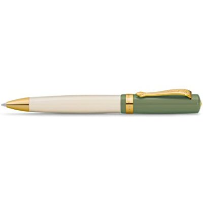 Kaweco STUDENT 60's Swing I Business Kuli Penna a sfera in acrilico di alta qualità in verde e crema, con scatola regalo in metallo, 13 cm Kaweco STUDENT 60's Swing I Business Kuli Penna a sfera in acrilico di alta qualità in verde e crema, con scatola regalo in metallo, 13 cm