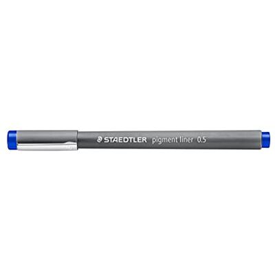 Staedtler Pigment Liner, blu, larghezza linea 0,5 mm, inchiostro pigmentato per documenti, punta lunga in metallo, lunga durata, 10 fineliner in scatola di cartone, 308 05-3 Staedtler Pigment Liner, blu, larghezza linea 0,5 mm, inchiostro pigmentato per documenti, punta lunga in metallo, lunga durata, 10 fineliner in scatola di cartone, 308 05-3