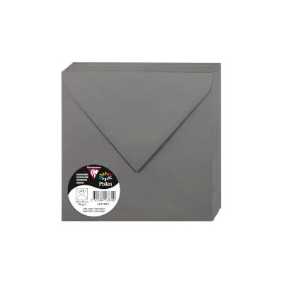 Clairefontaine 5783C Pacco da 20 Buste gommate Formato Quadrato 16,5x16,5cm 120g/m² Colore Grigio acciaio -Inviti Eventi e Corrispondenza Gamma Pollen Carta Premium Liscia Clairefontaine 5783C Pacco da 20 Buste gommate Formato Quadrato 16,5x16,5cm 120g/m² Colore Grigio acciaio -Inviti Eventi e Corrispondenza Gamma Pollen Carta Premium Liscia