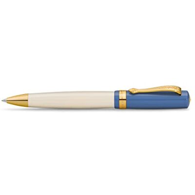Kaweco STUDENT 50's Rock I Business Kuli Penna a sfera in acrilico di alta qualità in blu e crema, con scatola regalo in metallo, 13 cm Kaweco STUDENT 50's Rock I Business Kuli Penna a sfera in acrilico di alta qualità in blu e crema, con scatola regalo in metallo, 13 cm
