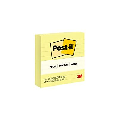 Post-It 51081 Foglietti, Formato Extra Large a Righe, 300 Fogli, 72 G/M2, Giallo Canary Post-It 51081 Foglietti, Formato Extra Large a Righe, 300 Fogli, 72 G/M2, Giallo Canary