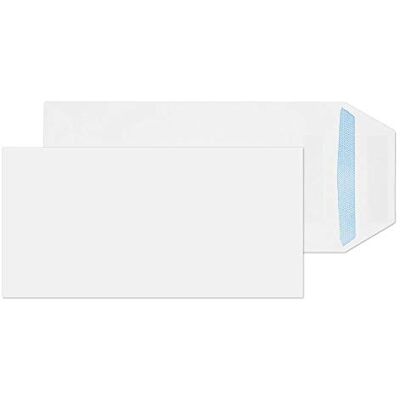 Blake Everyday 220 x 110 mm 90 g/m2 Tasca Autosigillante () Bianco, Confezione da 500 Blake Everyday 220 x 110 mm 90 g/m2 Tasca Autosigillante () Bianco, Confezione da 500