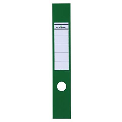Durable Ordofix, copridorso adesivo, personalizzabile, per raccoglitori larghi 70 mm, 60x390 mm, verde, confezione da 10 pezzi Durable Ordofix, copridorso adesivo, personalizzabile, per raccoglitori larghi 70 mm, 60x390 mm, verde, confezione da 10 pezzi