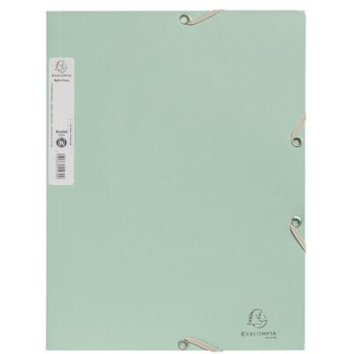 Exacompta Rif. Autentik 55233E Cartone da 25 camicie con elastici buste a 3 alette in carta riciclata 400 g/m2 dimensioni 24 x 32 cm per documenti in formato A4 verde salvia Exacompta Rif. Autentik 55233E Cartone da 25 camicie con elastici buste a 3 alette in carta riciclata 400 g/m2 dimensioni 24 x 32 cm per documenti in formato A4 verde salvia