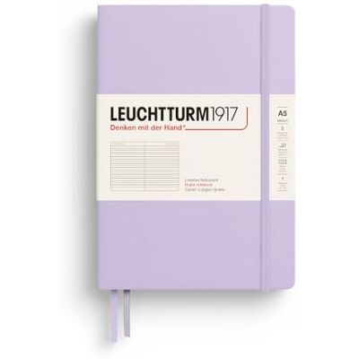 LEUCHTTURM1917 Taccuino Medium (A5), Copertina rigida, Lilac, a righe 251 pagine numerate, indice, 2 segnapagina, set di adesivi LEUCHTTURM1917 Taccuino Medium (A5), Copertina rigida, Lilac, a righe 251 pagine numerate, indice, 2 segnapagina, set di adesivi