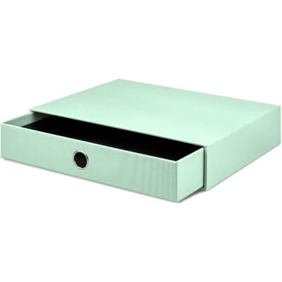Rössler Papier S.O.H.O. Cassetto per DIN A4, con foro di presa, menta, 343 x 250 x 65 mm, 1 pezzo Rössler Papier S.O.H.O. Cassetto per DIN A4, con foro di presa, menta, 343 x 250 x 65 mm, 1 pezzo
