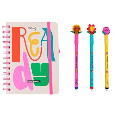 Mr. Wonderful Set diario scolastico piccolo 2026-27 Settimanale + 3 penne cancellabili Bo-Bo Ready Mr. Wonderful Set diario scolastico piccolo 2026-27 Settimanale + 3 penne cancellabili Bo-Bo Ready