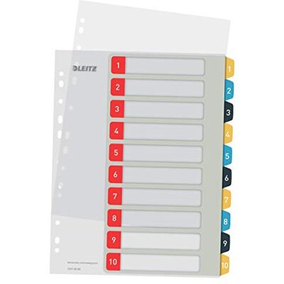 Leitz Indice stampabile con tasti 1-10, Formato A4, Resistente, Gamma Cosy, Multicolore, Leitz Indice stampabile con tasti 1-10, Formato A4, Resistente, Gamma Cosy, Multicolore,