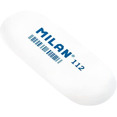 MILAN Scatola di 18 gomme ovali lingua di gatto con cellophane colore bianco MILAN Scatola di 18 gomme ovali lingua di gatto con cellophane colore bianco