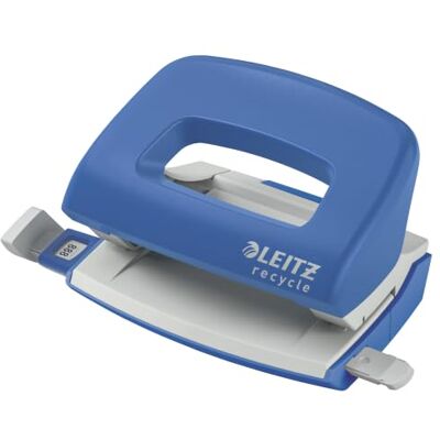 Leitz Mini Perforatore NeXXt ergonomico 10 fogli con guida blu Perforazione fino a 10 fogli; l'impugnatura comoda e la barra di guida garantiscono una perforazione precisa Leitz Mini Perforatore NeXXt ergonomico 10 fogli con guida blu Perforazione fino a 10 fogli; l'impugnatura comoda e la barra di guida garantiscono una perforazione precisa