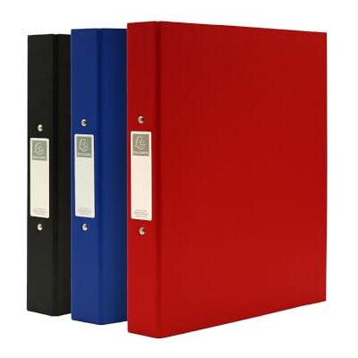 Exacompta Essentials Raccoglitore ad anelli, formato A4, dorso da 30 mm, colori assortiti, confezione da 3 (nero, blu, rosso) Exacompta Essentials Raccoglitore ad anelli, formato A4, dorso da 30 mm, colori assortiti, confezione da 3 (nero, blu, rosso)