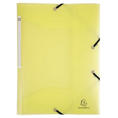 Exacompta Rif. 55179E set di 5 cartelle con elastici 3 alette in polipropilene dimensioni 24 x 32 cm per formato A4 Chromaline Pastel colore giallo Exacompta Rif. 55179E set di 5 cartelle con elastici 3 alette in polipropilene dimensioni 24 x 32 cm per formato A4 Chromaline Pastel colore giallo