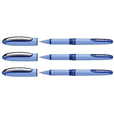 Schneider – Set di 3 penne roller a inchiostro One Hybrid N PTE ago 03 blu Schneider – Set di 3 penne roller a inchiostro One Hybrid N PTE ago 03 blu