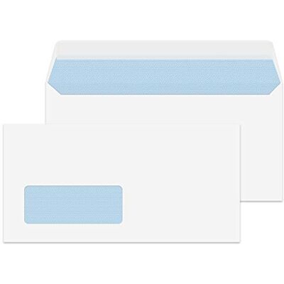 Blake Everyday 110 x 220 mm 100 g/m2 Portafoglio Stacca e sigilla () Bianco, Confezione da 500 Blake Everyday 110 x 220 mm 100 g/m2 Portafoglio Stacca e sigilla () Bianco, Confezione da 500