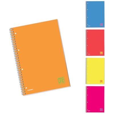 Blasetti One Color FLUO Quaderno con spirale laterale formato A4 con fori archiviazione, Confezione da 5 pezzi, Carta 80gr, Copertina in cartoncino monocromatica Rigatura 1R (Righe) Blasetti One Color FLUO Quaderno con spirale laterale formato A4 con fori archiviazione, Confezione da 5 pezzi, Carta 80gr, Copertina in cartoncino monocromatica Rigatura 1R (Righe)