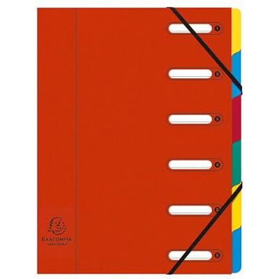 Exacompta Rif. 55065E Cartone da 8 raccoglitori HARMONIKA con elastici e finestre tagliate copertina in carta lucida dorso estensibile 6 scomparti per A4 dim 24,5 x 32 cm rosso Exacompta Rif. 55065E Cartone da 8 raccoglitori HARMONIKA con elastici e finestre tagliate copertina in carta lucida dorso estensibile 6 scomparti per A4 dim 24,5 x 32 cm rosso