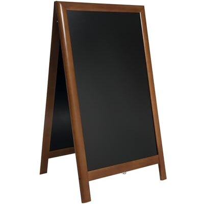 SECURIT Lavagna Da Terra Deluxe 70 x 120 cm Colore Marrone Scuro Resistente alle Intemperie Legno con Lacca Protettiva Per Interni ed Esterni SECURIT Lavagna Da Terra Deluxe 70 x 120 cm Colore Marrone Scuro Resistente alle Intemperie Legno con Lacca Protettiva Per Interni ed Esterni