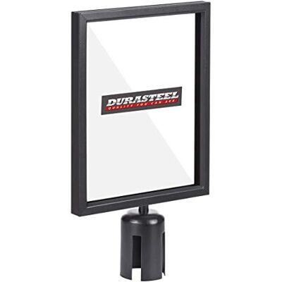DuraSteel Supporto per cartello con cavalletto, espositore verticale per fogli da 21,6 x 27,9 cm, cornice bifacciale con copertura in plexiglass, nero DuraSteel Supporto per cartello con cavalletto, espositore verticale per fogli da 21,6 x 27,9 cm, cornice bifacciale con copertura in plexiglass, nero