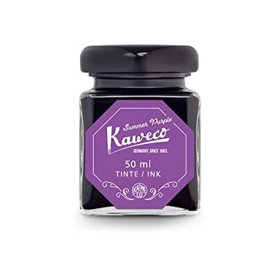 Kaweco Bicchiere d'inchiostro, 50 ml, colore viola estivo, colore viola estivo, inchiostro di alta qualità per penna stilografica in calamaro, vegano, solubile in acqua sostenibile, calligrafia Kaweco Bicchiere d'inchiostro, 50 ml, colore viola estivo, colore viola estivo, inchiostro di alta qualità per penna stilografica in calamaro, vegano, solubile in acqua sostenibile, calligrafia