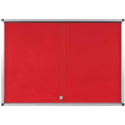 Bi-Office Exhibit Extra Vetrina Espositiva, 12xA4, Superficie in Feltro Rosso, Porta in Vetro, Cornice in Alluminio Bi-Office Exhibit Extra Vetrina Espositiva, 12xA4, Superficie in Feltro Rosso, Porta in Vetro, Cornice in Alluminio
