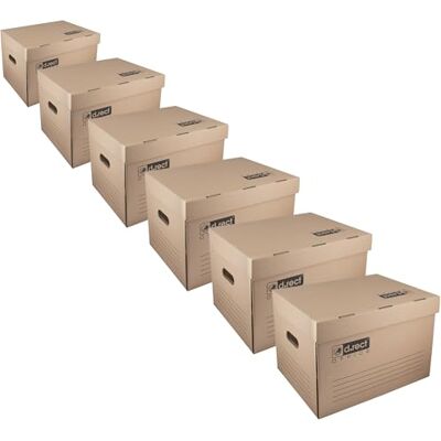 D.RECT KEEP.IT Scatole di Raccolta 2100 Set da 6 – Contenitori Archivio Grandi con Coperchio Integrato – Cartone Alcalino 3 Strati 390 g/m² – Per Raccoglitori e Scatole Archivio D.RECT KEEP.IT Scatole di Raccolta 2100 Set da 6 – Contenitori Archivio Grandi con Coperchio Integrato – Cartone Alcalino 3 Strati 390 g/m² – Per Raccoglitori e Scatole Archivio