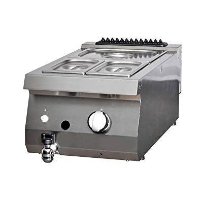 Maxima Bain-Marie Singolo Gas 400 x 700 mm di profondità, con rubinetto di scarico, 2000 Watt, Heavy Duty Maxima Bain-Marie Singolo Gas 400 x 700 mm di profondità, con rubinetto di scarico, 2000 Watt, Heavy Duty