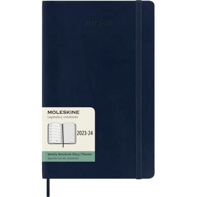 Moleskine Weekly Planner 2023-2024, Agenda 18 Mesi, Diario Accademico, Agenda Settimanale con Copertina Morbida, Formato Large 13 x 21 cm, Colore Blu Zaffiro Moleskine Weekly Planner 2023-2024, Agenda 18 Mesi, Diario Accademico, Agenda Settimanale con Copertina Morbida, Formato Large 13 x 21 cm, Colore Blu Zaffiro
