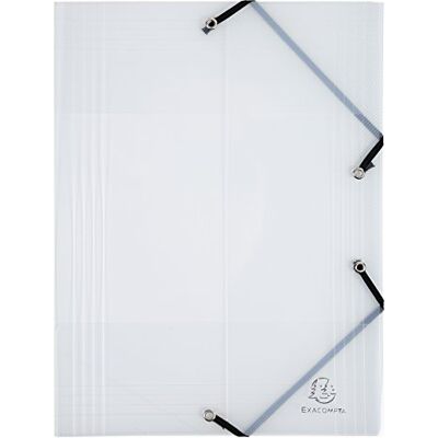 Exacompta Rif. 56742E Confezione da 25 cartelle con elastico Kreacover tasca a 3 scomparti in polipropilene opaco dimensioni 24 x 32 cm per documenti formato A4 colore bianco Exacompta Rif. 56742E Confezione da 25 cartelle con elastico Kreacover tasca a 3 scomparti in polipropilene opaco dimensioni 24 x 32 cm per documenti formato A4 colore bianco