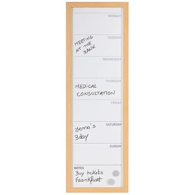 Bi-Office Planner Verticale e Bacheca Note, 60x20, Pino Bi-Office Planner Verticale e Bacheca Note, 60x20, Pino