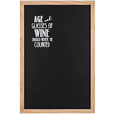 Bi-Office Lavagna Nera per Gesso Vino Quote, 400 x 600 mm, Cornice di Pino Bi-Office Lavagna Nera per Gesso Vino Quote, 400 x 600 mm, Cornice di Pino