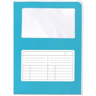 Blasetti Cartelline Portadocumenti con Finestra Sintex Cromo AZZURRA raccoglitore documenti per ufficio, Formato A4, Confezione 50 pezzi, Carta usomano 120gr, Aperta su due lati Blasetti Cartelline Portadocumenti con Finestra Sintex Cromo AZZURRA raccoglitore documenti per ufficio, Formato A4, Confezione 50 pezzi, Carta usomano 120gr, Aperta su due lati