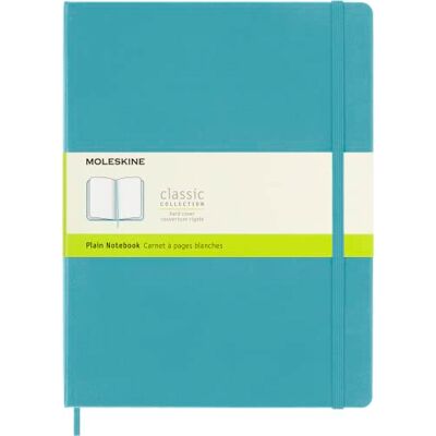 Moleskine Classic Notebook, Taccuino con Pagine Bianche, Copertina Rigida e Chiusura Elastica, Formato XL 19 x 25 cm, Colore Azzurro,, 192 Pagine Moleskine Classic Notebook, Taccuino con Pagine Bianche, Copertina Rigida e Chiusura Elastica, Formato XL 19 x 25 cm, Colore Azzurro,, 192 Pagine