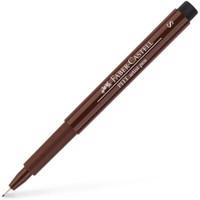Faber-Castell 167175 Penna a inchiostro Pitt artist, larghezza linea S, colore 175, seppia scuro, 1 pezzo Faber-Castell 167175 Penna a inchiostro Pitt artist, larghezza linea S, colore 175, seppia scuro, 1 pezzo