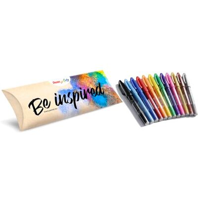 Pentel Brush Sign Pen pennarello punta fibra flessibile 12 pezzi 12 colori assortiti Pentel Brush Sign Pen pennarello punta fibra flessibile 12 pezzi 12 colori assortiti
