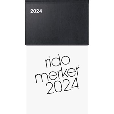 rido/idé Agenda giornaliera modello Merker 2024, 1 pagina = 1 giorno, dimensione foglio: 10,8 x 20,1 cm, colore: nero rido/idé Agenda giornaliera modello Merker 2024, 1 pagina = 1 giorno, dimensione foglio: 10,8 x 20,1 cm, colore: nero